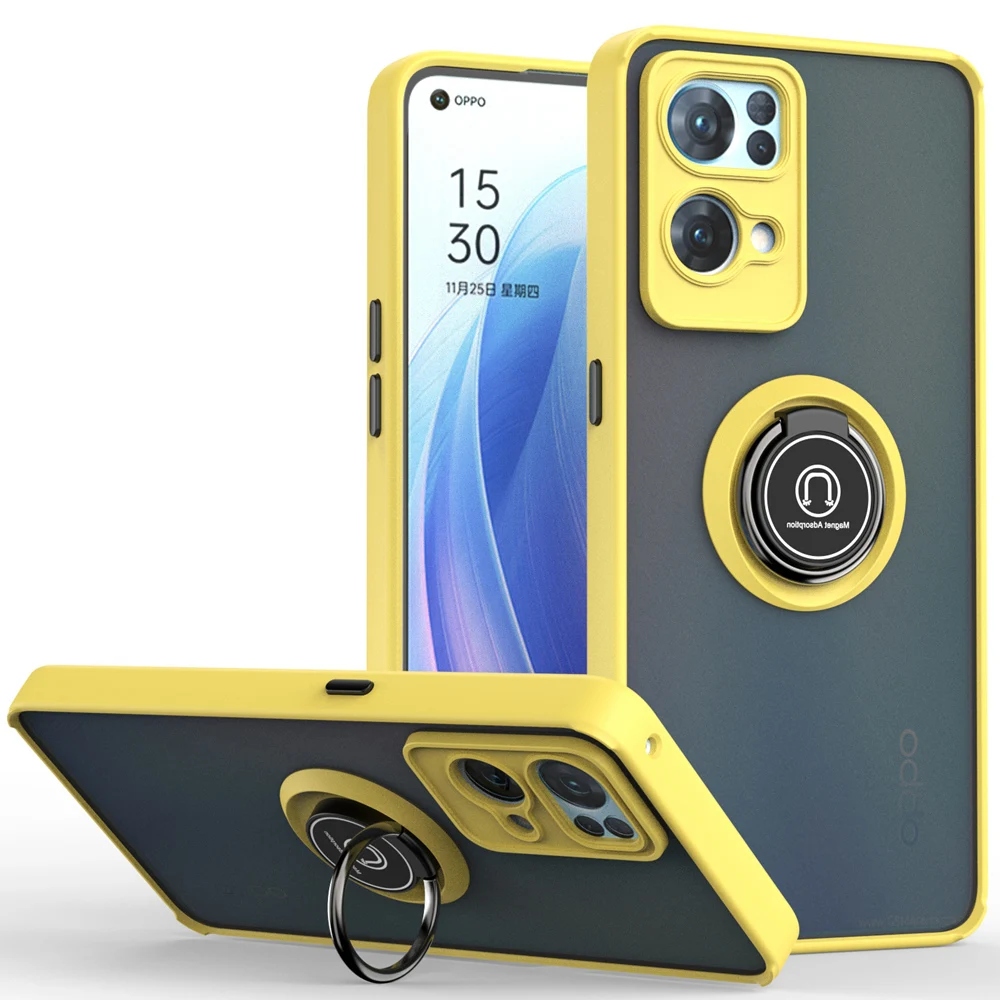KEYSION Matte Case for OPPO Reno7 5G 7 Z 5 Lite 5F 4 Pro Transparent Ring Shockproof Phone Cover for OPPO A52 A72 A92 A5_voghion.com