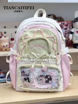 School Bag Ita Bag Young Girl School Backpacks Girl Ins Sweet Japanese Backpack Y2K Transparent Display Bag Large Backpack 1