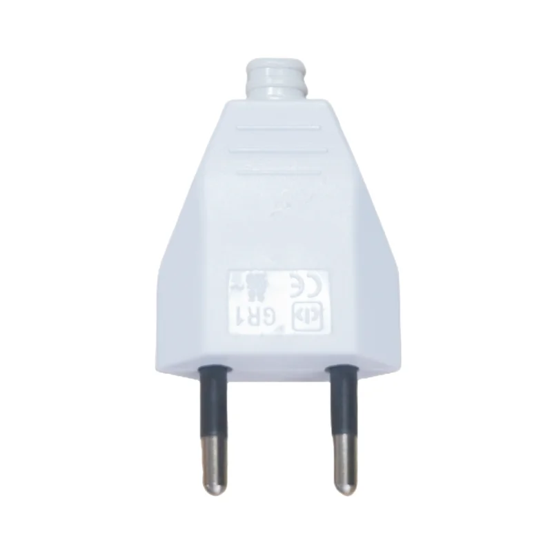 Black/White Rewirable European Plug 250V 2.5A CE 2 Pin Wireless Male Plug For DIY Power Cord