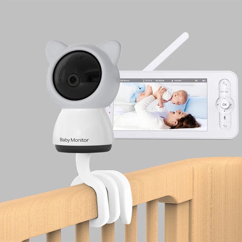 Baby Monitor Babyphone Video Baby Camera Bebe Nanny HD 5 Inch LCD