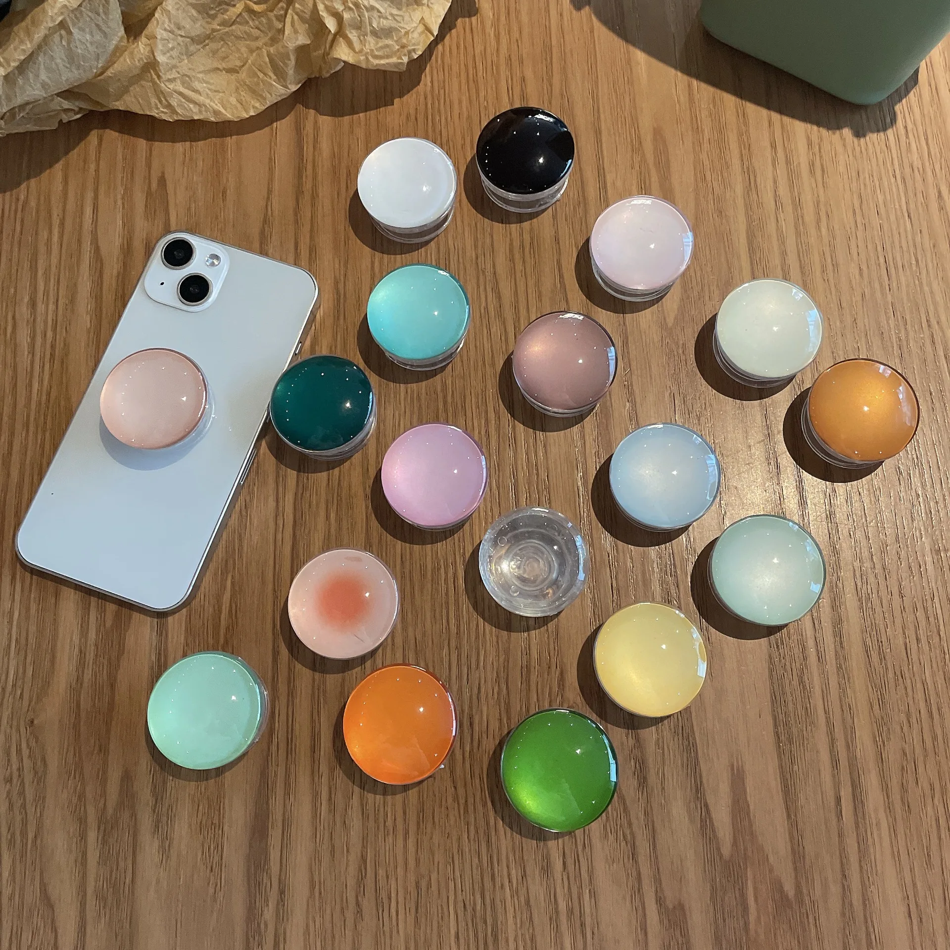 Crystal Finger Grip Holder Stands For Phone Universal Flexible Fold Bracket Expansion Cellphone Stand Socket Lazy Korea Popular