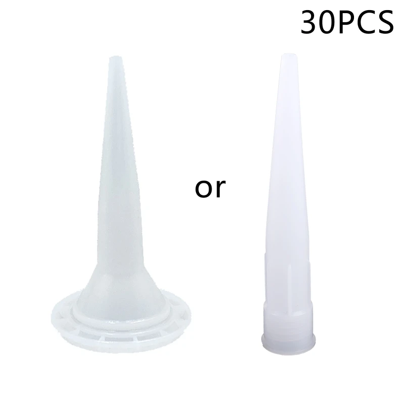 Durable Sausage Caulking Gun Caulk Nozzle Tip Tool 30Packs Cone Nozzles Reusable Caulking