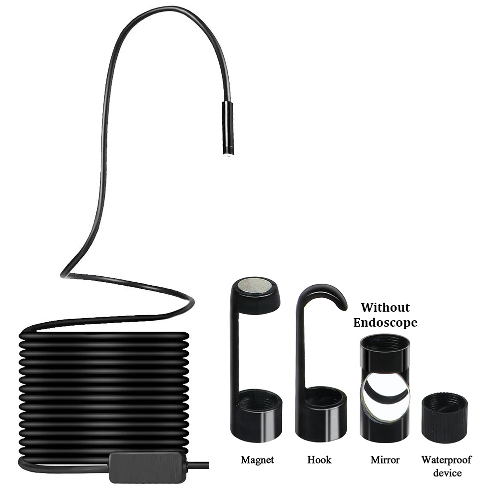 

8mm Black Metal Portable Home Replacement With Hook Magnet Durable Side View Wireless Endoscope