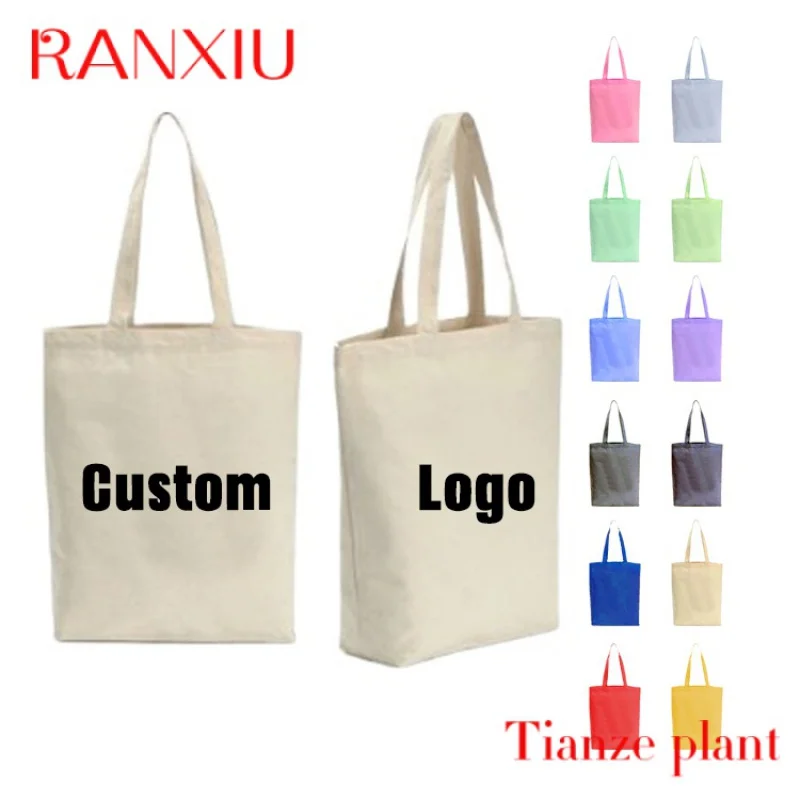 

Custom Promotional Personalized Blank Plain Cotton Canvas Bags Reusable Shopping Cotton Tote Bags With Custom Printed Logo