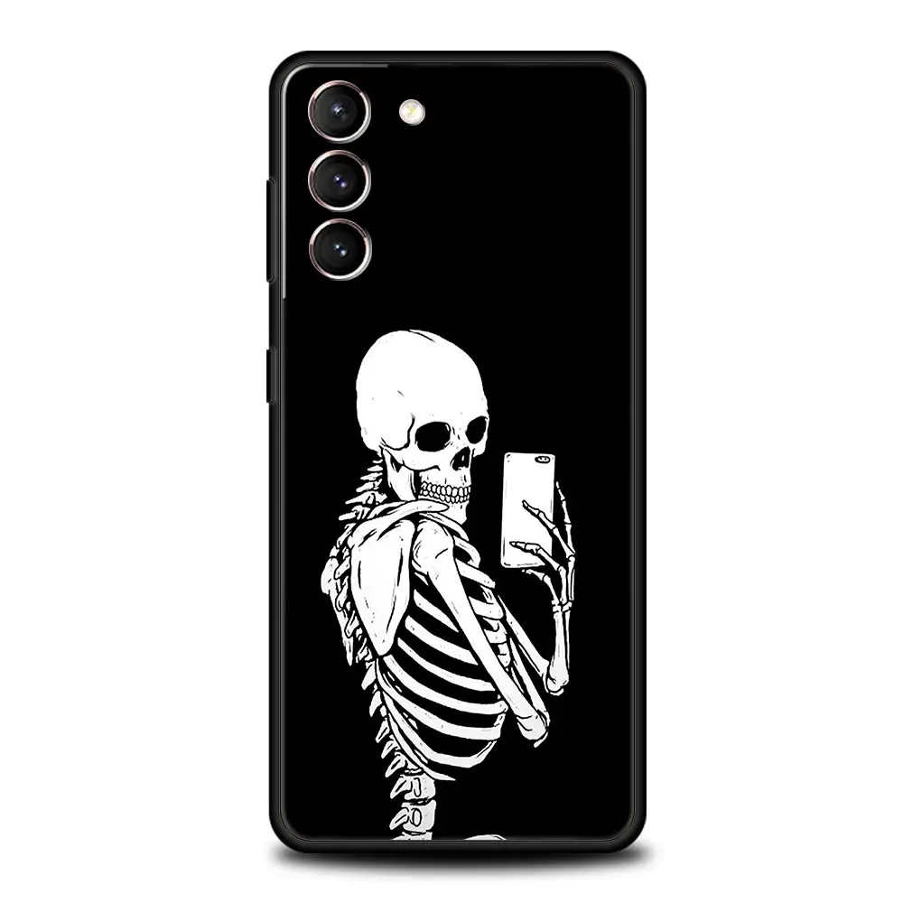 Skeleton Design Soft Silicone Phone Case - Humorous Protective Cover