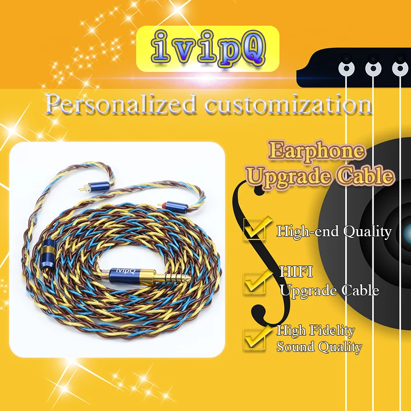 IvipQ-172 Starlight 8 Core HiFi-Kopfhörer-Upgrade-Kabel, gemischter Leiter, Ersatzkabel mit 2Pin 0,78 MMCX IE900 für FH19 GGC IQ-03 – Detail 3