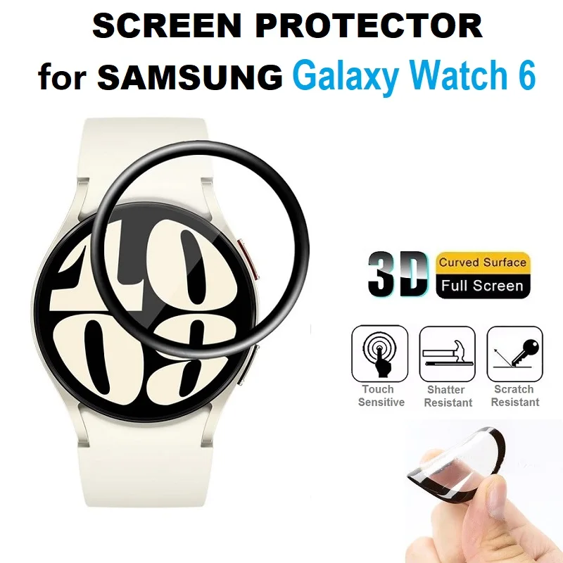 

3PCS 3D Curved Screen Protector for Samsung Galaxy Watch 6 Classic 47mm 43mm 40mm 44mm Smartwatch Full Cover Protective Film