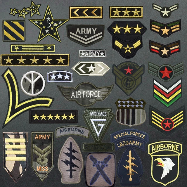 Military Tactical Army Patches For Clothing Iron on Badges Airforce  Appliques Stickers for Jacket Embroidery Armbands Stripes