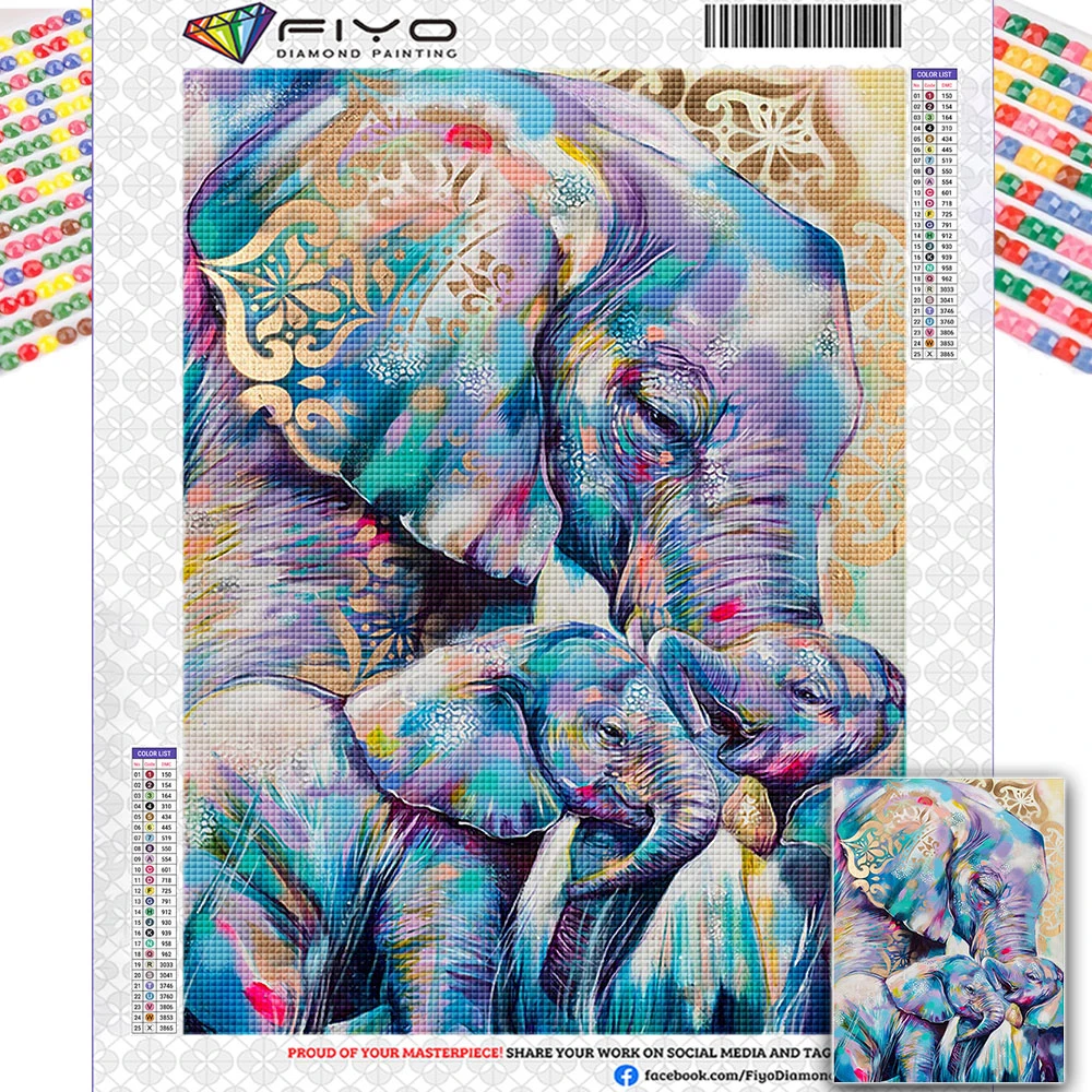 5D Diamond Painting Animal Elephant Full Diamond Mosaic DIY Embroidery