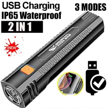 

Portable LED Flashlight USB Rechargeable Pocket Flashlights Waterproof Torch with Output Power Bank Function for Camping Hiking