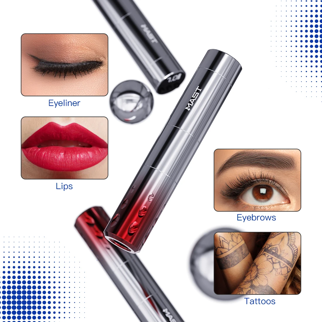 Tattoo Pen Mast Wireless Machine Instant Start-up Mode Coreless Motor Permanent Makeup Supplies