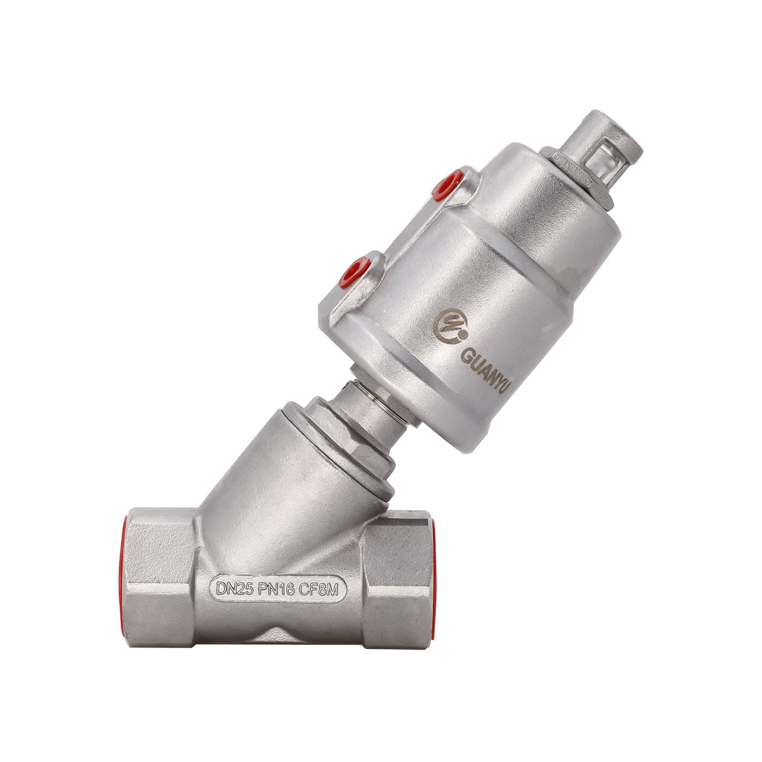 Pneumático Angle Seat Valve Fêmea Thread Welding Braçadeira y tipo Alta Temperatura Vapor Angle Seat Valve Aço Inoxidável