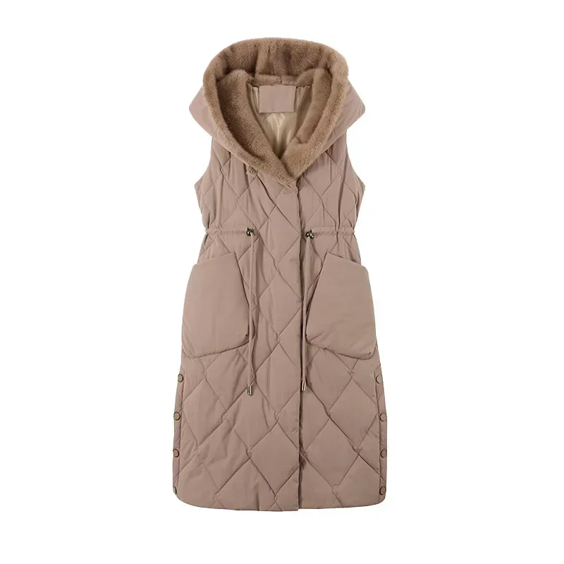 2021 Autumn Winter Cotton Vest Women Sleeveless Hooded Casual Coat- main image 0