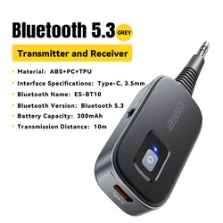Essager Dual-Function Wireless Bluetooth Audio Adapter (GRAY)