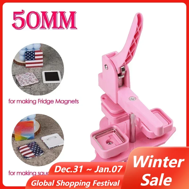 Button Badge Magnet Maker Machine 50MM Rotating Type Manual Press for Refrigerator Magnets Plastic-base Pins