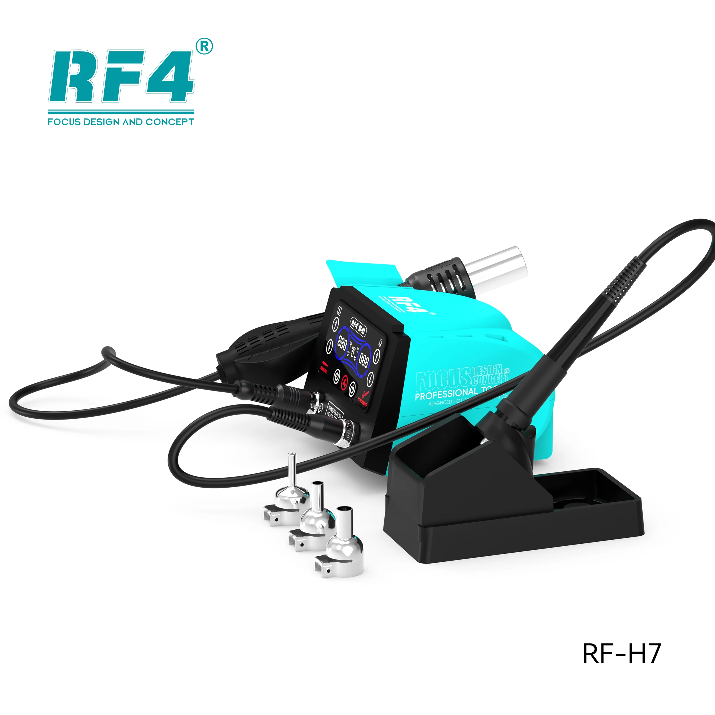 RF4 RF-H7 열풍 용접 테이블, 전기 납땜 다리미, HD 터치 대형 스크린, 지능형 디지털 디스플레이, 수면 기능, 2 in 1