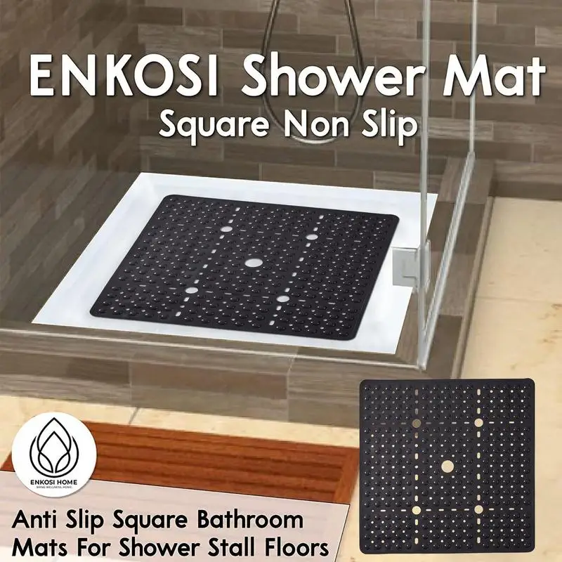 Shower Mats For Inside Shower Non Slip Square Shower Mat With Drain Holes  Anti Slip Stall Floor Mat Bath Mat Soft And Sturdy For - AliExpress