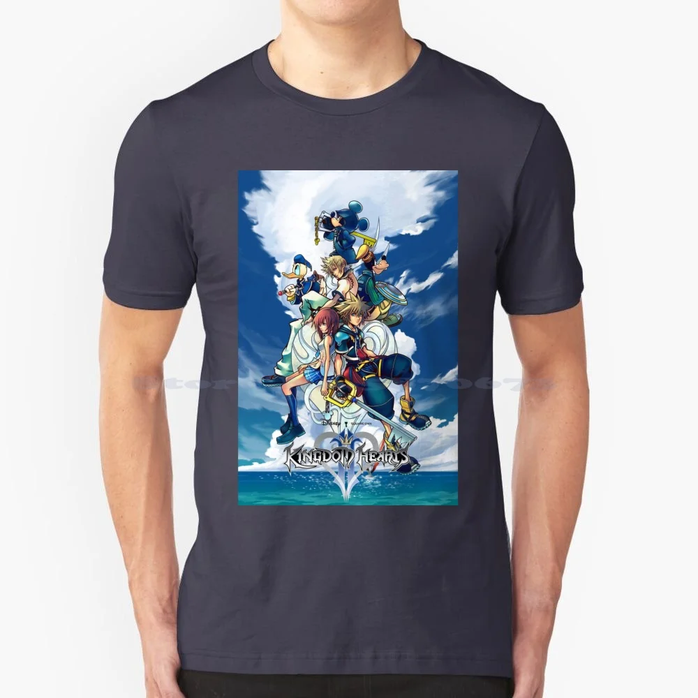 Kingdom Hearts 2 T Shirt 100% Cotone Tee Sora Kingdom Hearts 2 Kairi Keyblade Kingdom Hearts 3 Riku Aqua Donald Gaming Anime