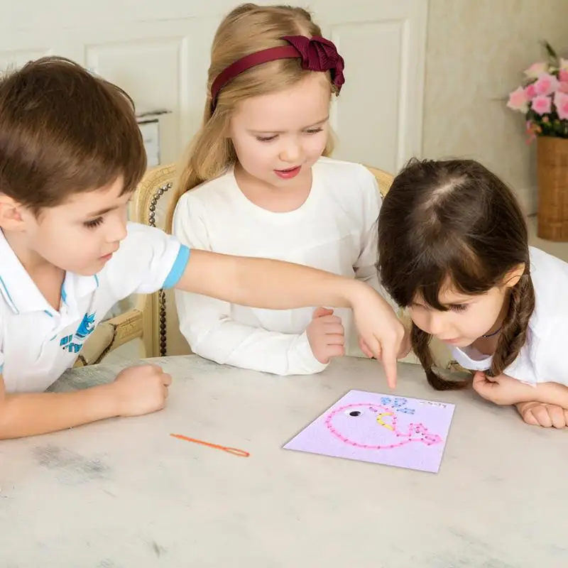 Kids Sewing Kit String Knitting Kits Threading Board Toddler Sewing Toddler Lacing Cards Board Toys For Enhance Cognitive