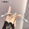 Women's Glasses Myopia Photochromic Sunglasses Rimless Prescription Glasses Graduated Optical Lenses Transparent Glasses Minus 5