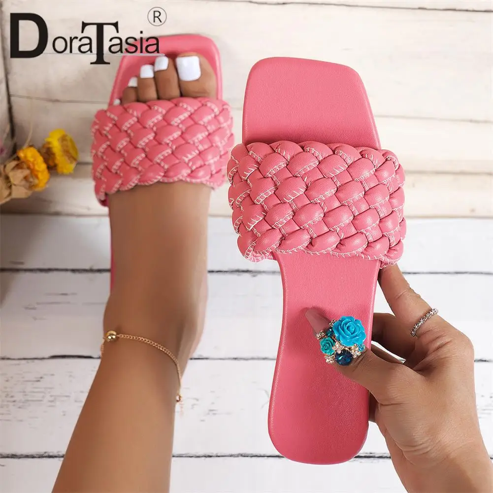 

DORATASIA Big Size 35-43 New INS Hot Female Solid Slippers Fashion Flat Summer Slippers Women 2023 Casual Light Woman Shoes