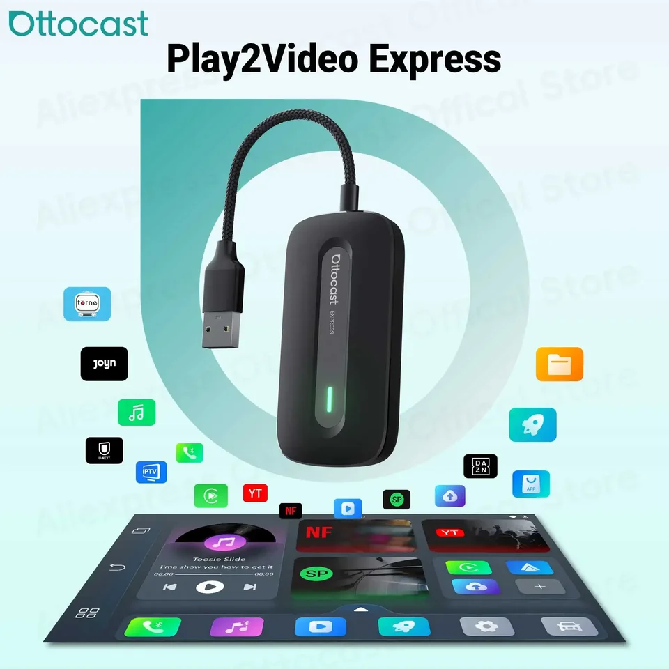 OTTOCAST Play2Video Express Ultra 3.0 Wireless CarPlay Android