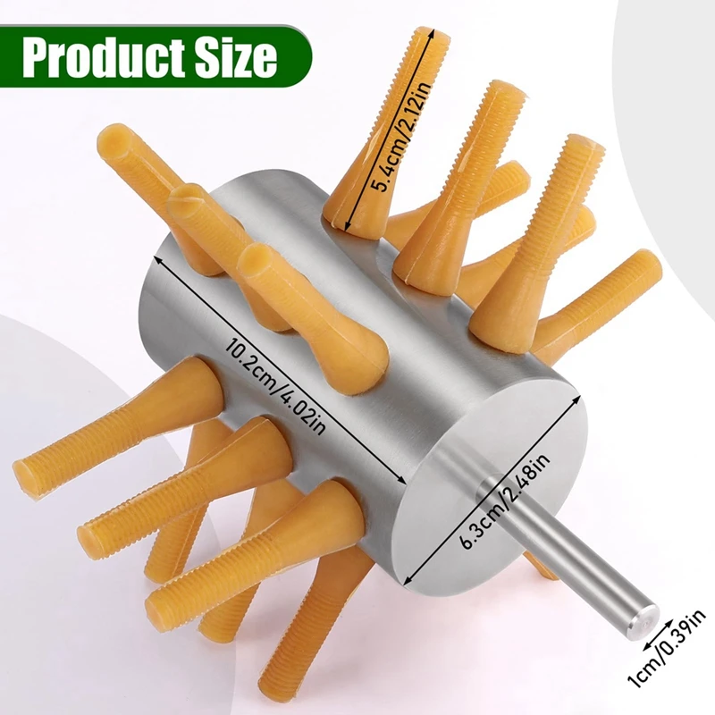 Stainless Steel Chicken Plucker Drill Attachment Chicken Feather Removal Plucker Machine 18-Fingers Chicken Plucker