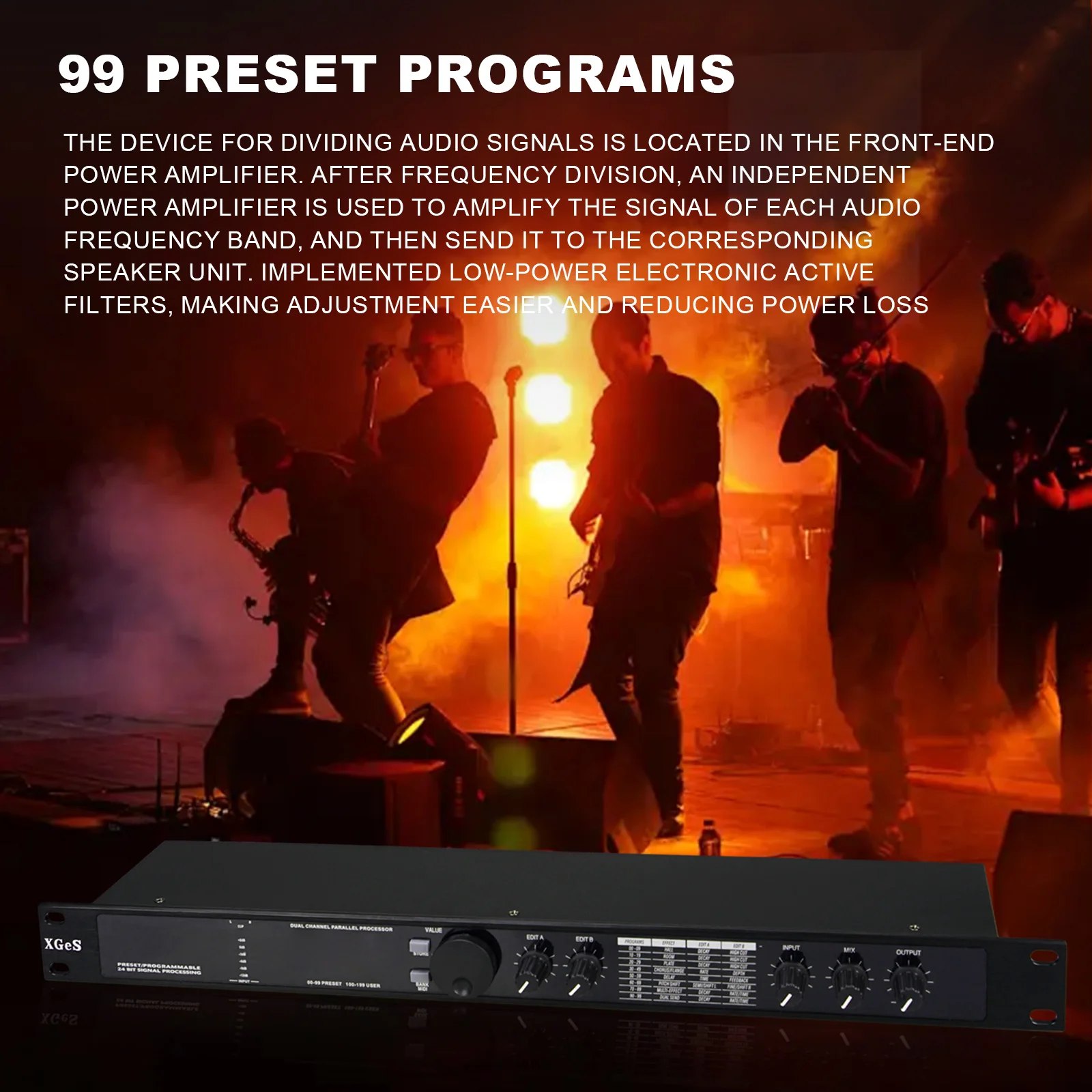 Professional digital reverberation multi effect DSP processor audio processor equalizer audio equalizer audio processor