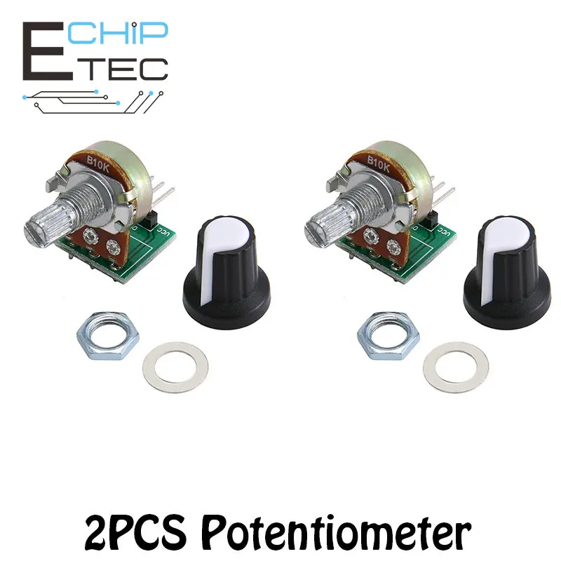 

Free shipping 2PCS 10K Resistance Potentiometer Module Adjustable Resistance Module Analog Output Voltage 0-5V