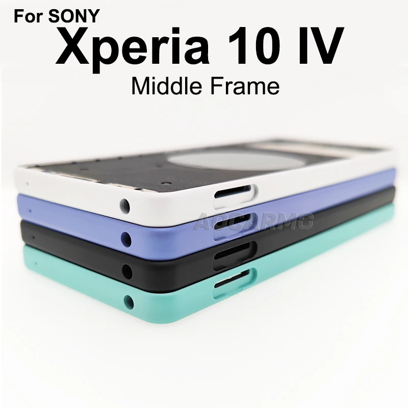 Aocarmo Xperia 10 IV XQ-CC72 CC54 CC44 X10iv 용 중간 프레임 섀시 베젤 브래킷, 중간 플레이트 하우징 교체 부품