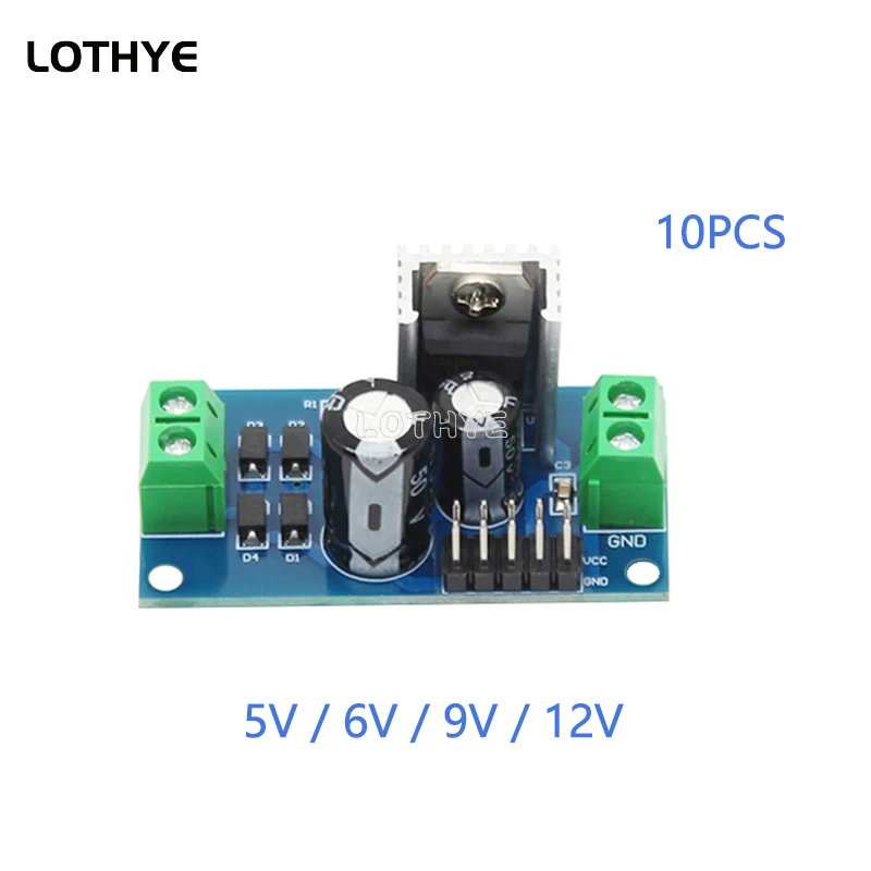 

Модуль питания LM7805 LM7806 LM7809 LM7812, три терминала постоянного/переменного тока, регулятор напряжения, 5 В, 6 в, 9 В, 12 В, выход макс. 1,2 А, 10 шт.