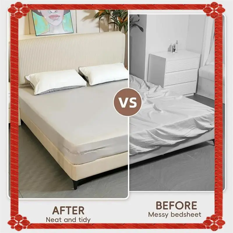 24-Hour Delivery Open Corner Bed Sheet Holder With Lock Strips,Duty Bedsheet Clips With Enhanced Straps Mattress, Keep Sheet Fir