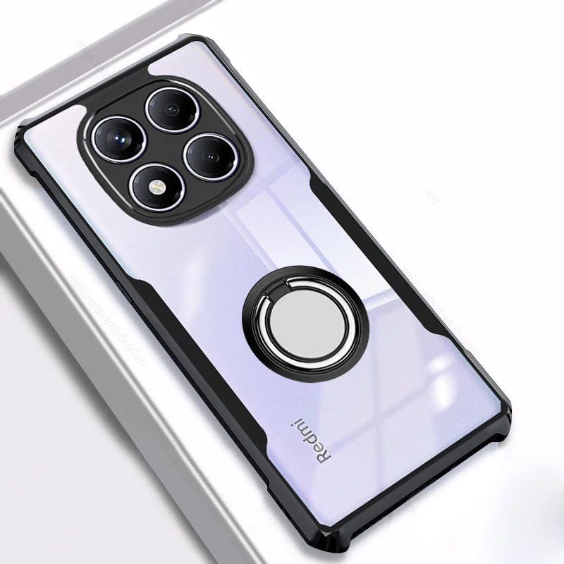 Clear Acrylic Shockproof Case with Magnetic Holder Ring