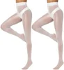 Collants transparents brillants taille haute pour femmes, chaussettes longues et moulantes, collants transfrontaliers lumineux de la Chine continentale