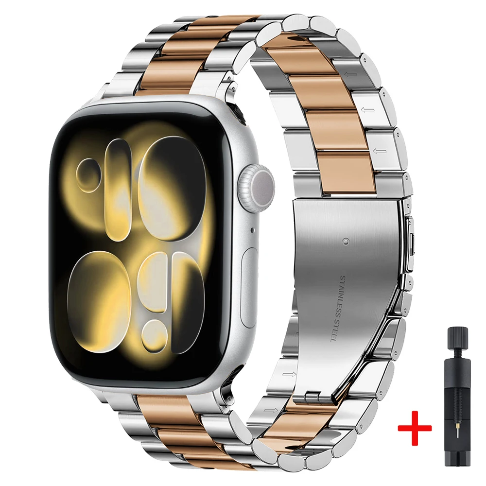 Elegant Metal Bracelet for Apple Watch - Fashionable Strap and Belt Accessory