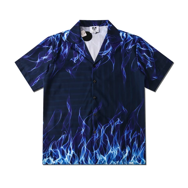 Blue flame bowling shirt Clearance