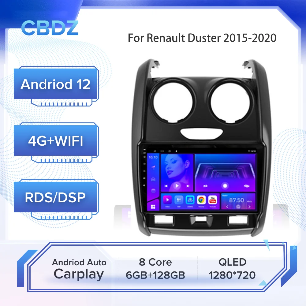 

Car Radio for Renault Duster 2015-2020 Android Auto 4G WIFI Carplay GPS Navigation No DVD Player