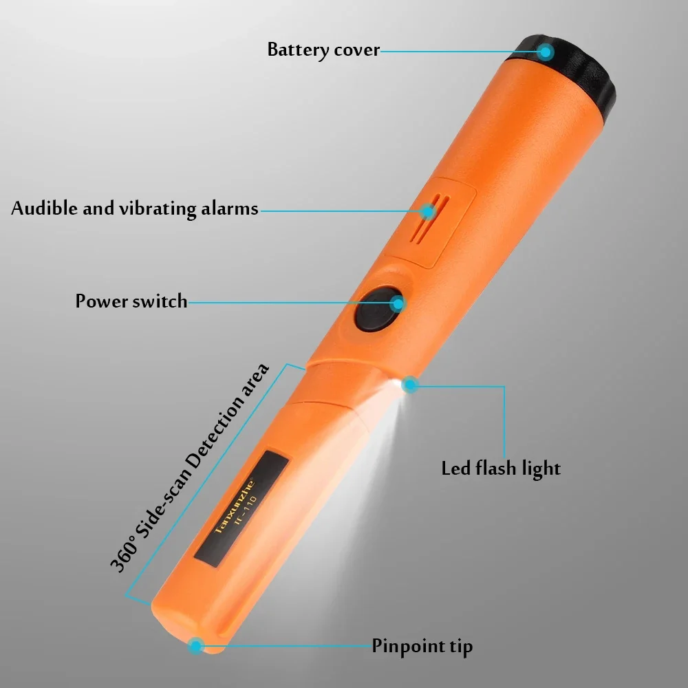 TC-110 Handheld Metal Detector Positioning Rod anti-scratch protection cover Metal Pinpointing IP68 waterproof Metal Detector