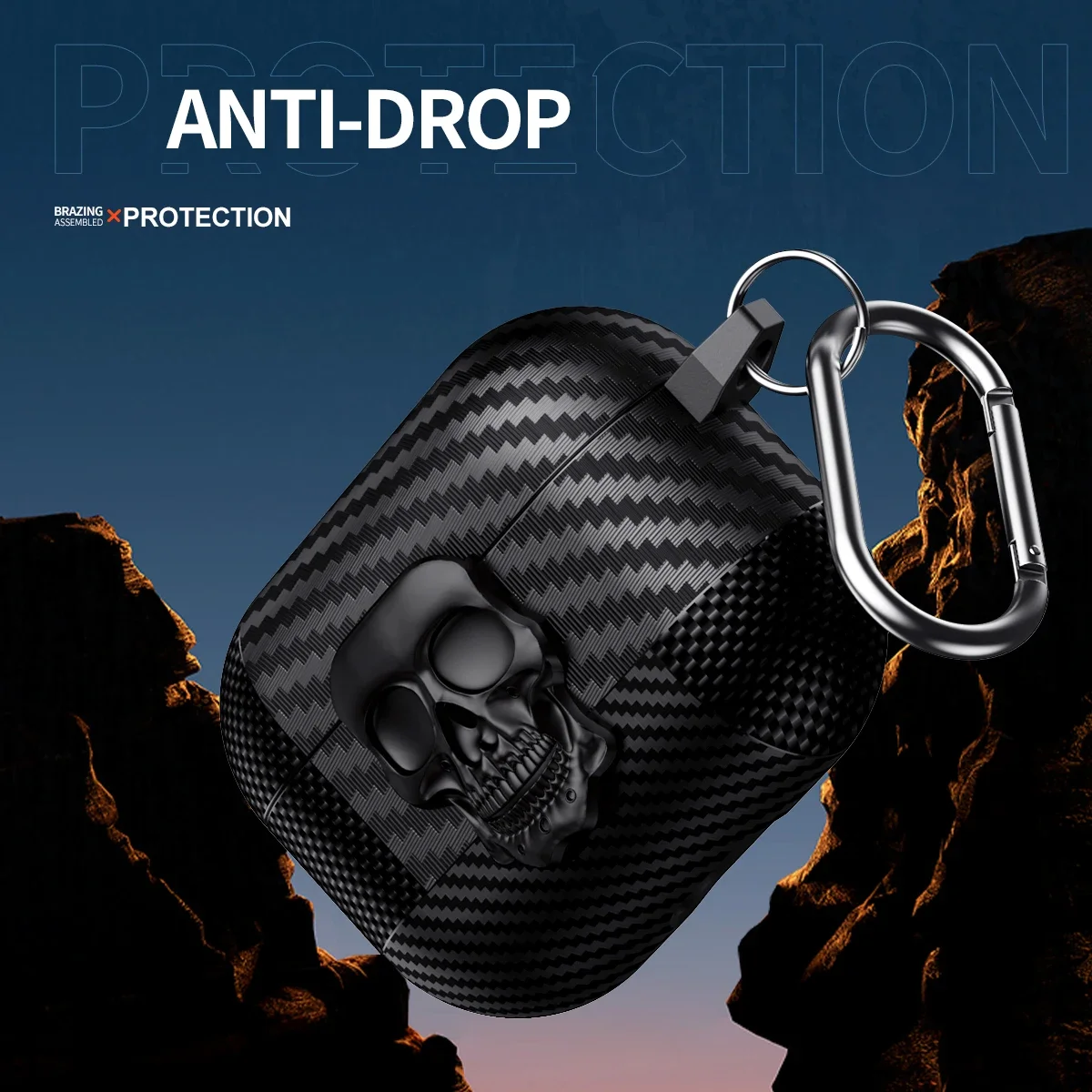 Halloween Skull Secure Lock Clip Case with Carabiner
