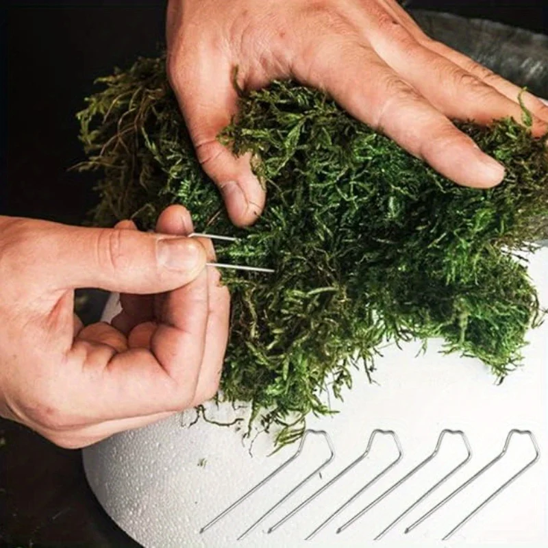 녹색 M자형 꽃핀, 화환, 꽃다발 및 식물 장 공예용 핀