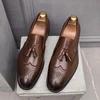 Tassel Carving Loafer Shoes Men Slip on Driving Moccasins Mens Comfortable Leather Shoes Men Wedding Shoes Fashion  Casual Shoes 6