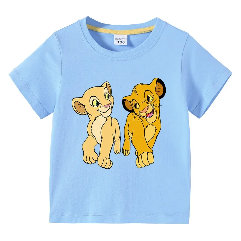 Potdemiel SummerThe Lion King Simba Printed Boys Cotton T Shirt Baby Girls Clothes Short Sleeve Tee Tops for 2-10 Years 5