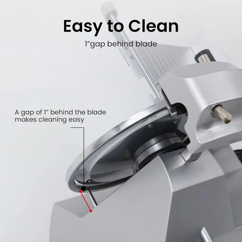 Toogood 8.7" Commercial Slicer 180w, 1/4 HP Electric Meat Slicer, Italian Carbon Steel Blade, Quiet Performance, Semi-frozen