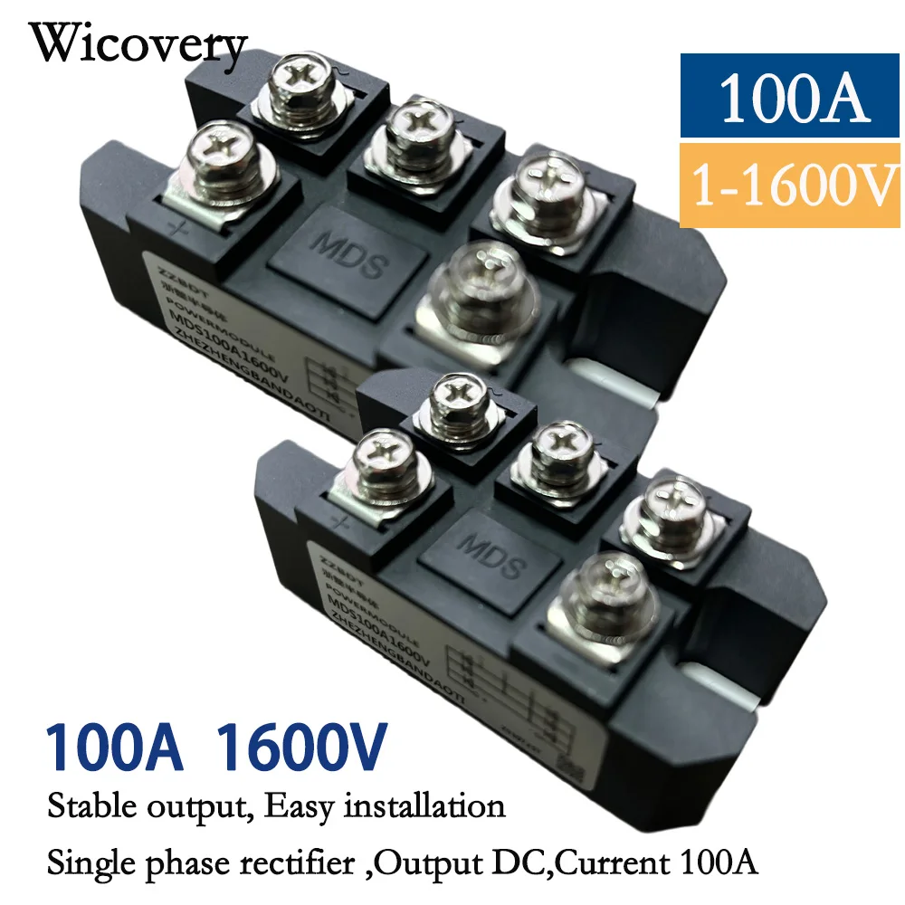 1PCS 100A MDQ100A MDQ100A 1600V Single-phase Rectifier Bridge AC-DC Module MDQ100A1600V