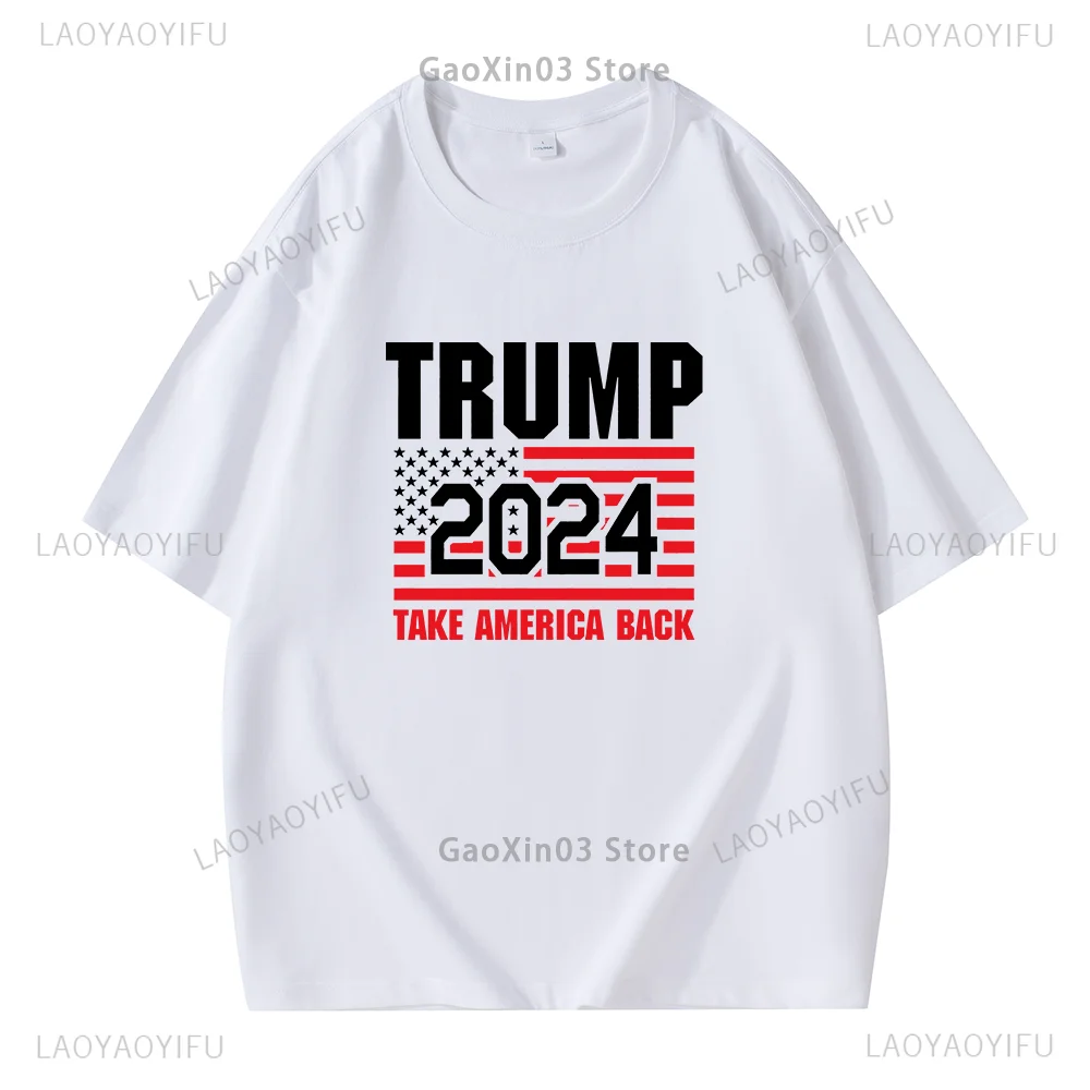 

Мужская одежда, топы с принтом на спине с изображением Трампа 2024, футболки с графическим рисунком, одежда для женщин, хипстерские хлопковые рубашки унисекс