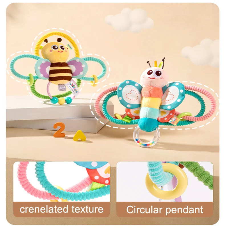 Baby Rattles Cartoon Animal Handbells 0 12 Month Infants Grip Training Early Educational Toys Newborn Hand Rattle Toys Gift - 4