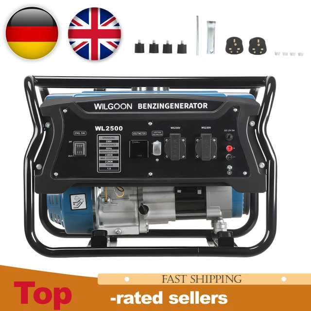 Générateur à essence monocylindre quatre temps refroidi par air, à châssis ouvert, pour camping et camping-cars, 2200W, cylindrée 196cc, 7,0 CV 1