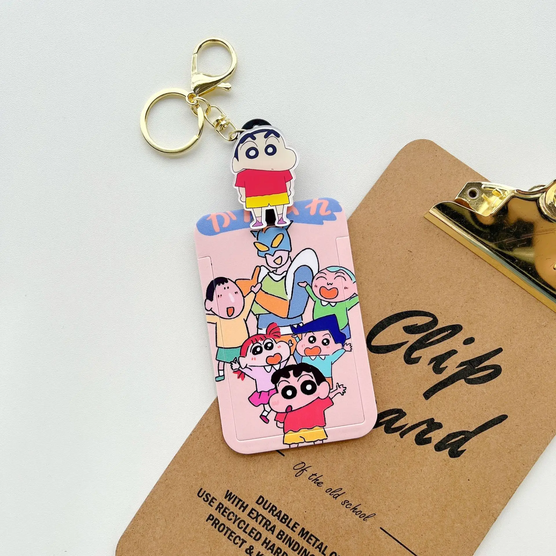 Kawaii Crayon Shin-chan Keychain and Card Holder Accessory