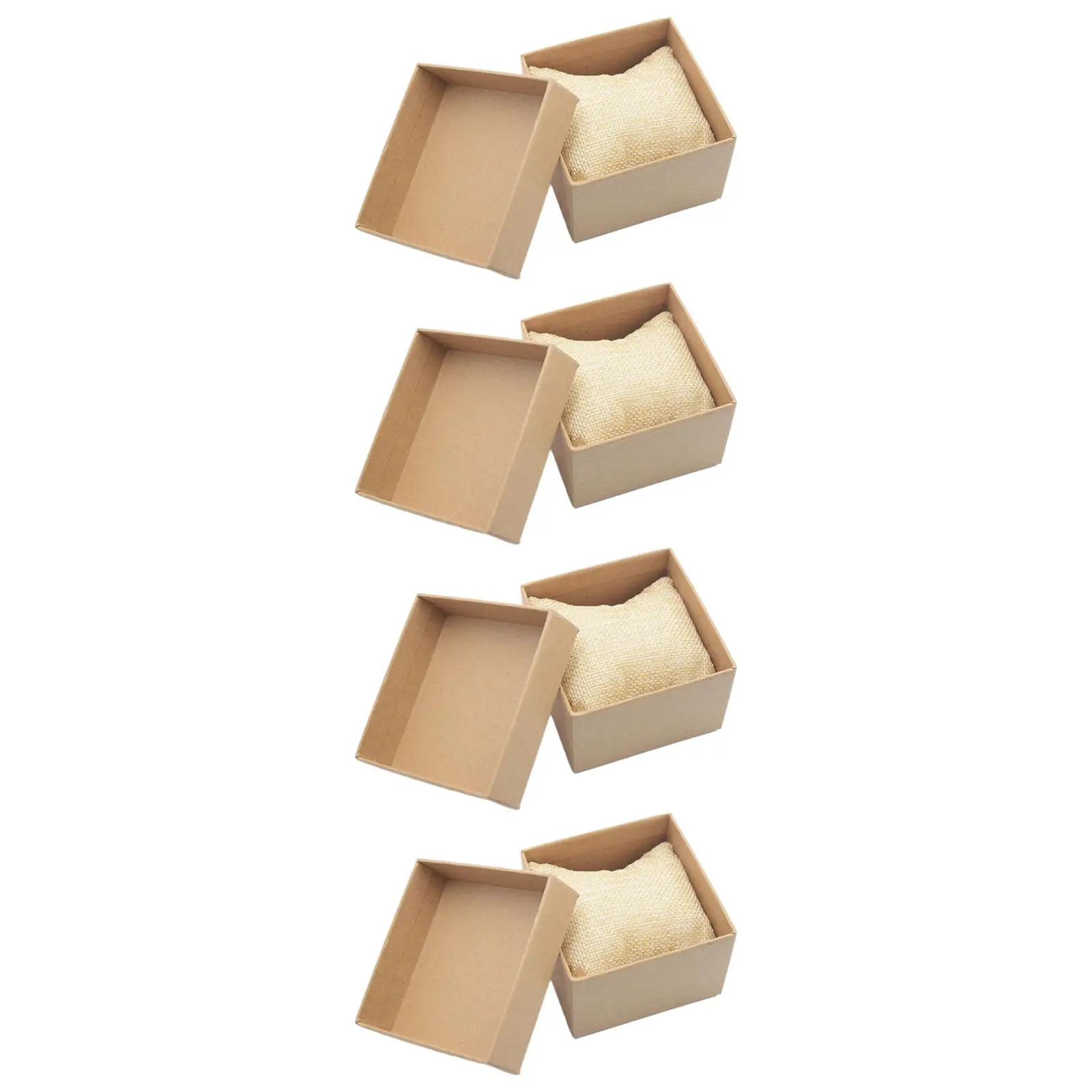 4Pcs Kraft Watch Storage Box Gifts Single Slot Organizer Jewelry Display Box