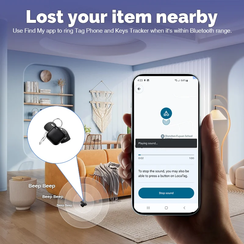 Enhanced Mini Bluetooth Tracking Device for Key, Pet, and Car GPS Finder
